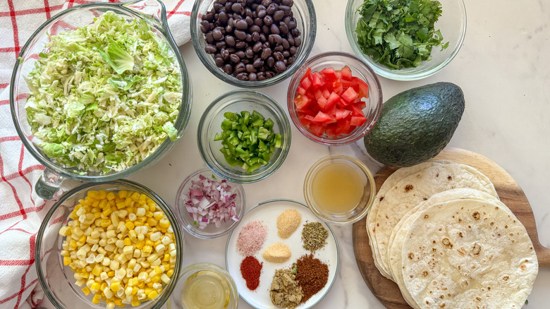 Brussels sprouts taco ingredients