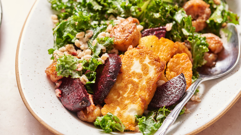 salad on a platter close-up