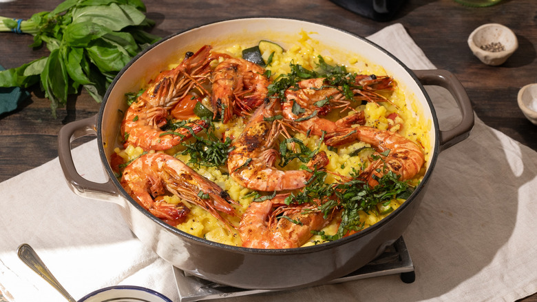 shrimp and summer vegetable risotto