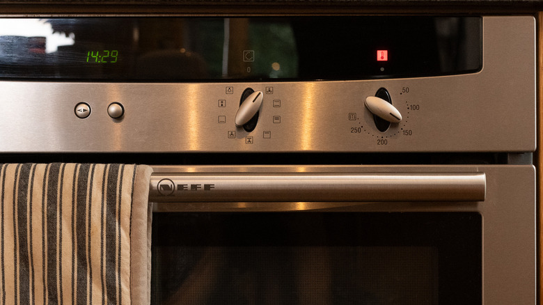 preheating an oven