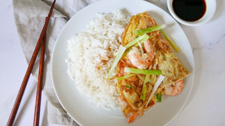 shrimp egg foo young plate