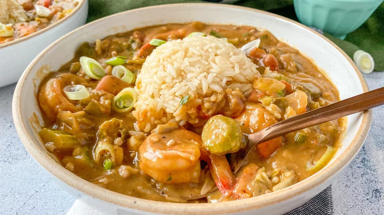 Shrimp gumbo with rice