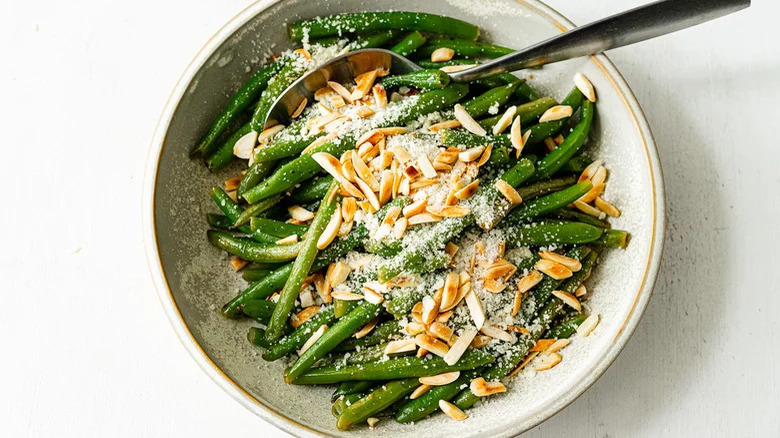 green beans almonds and parmesan 