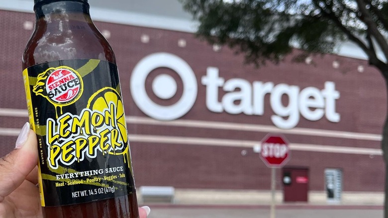 Bottle of Sienna Sauce in front of Target