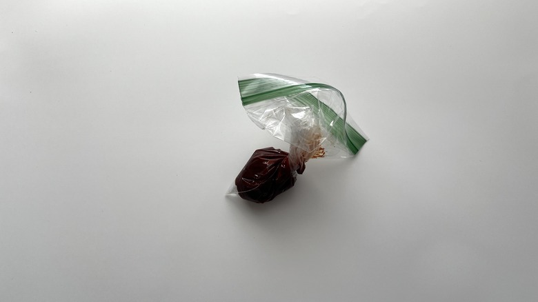 ziplock bag filled with gochujang