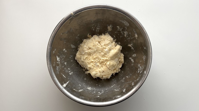 Shaggy dough in a bowl