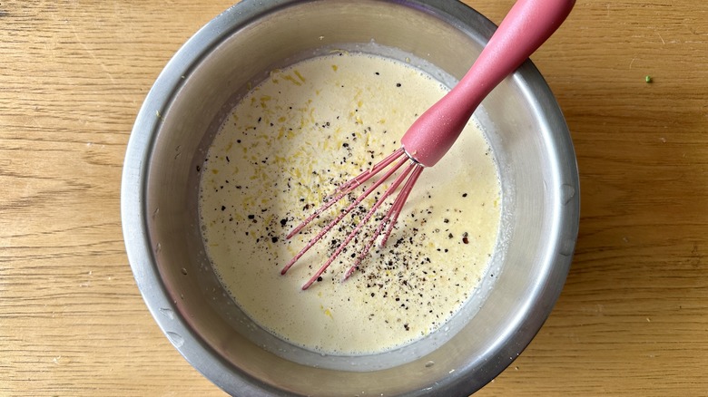 seasoned milk mixture in bowl