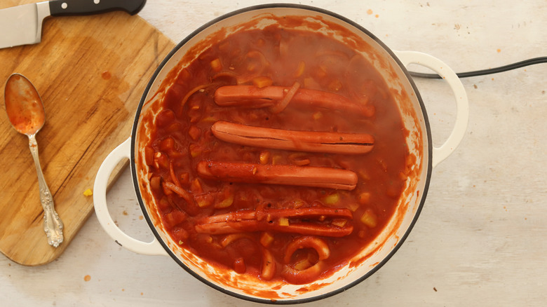 hot dogs in tomato sauce