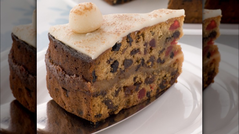 slice of simnel cake