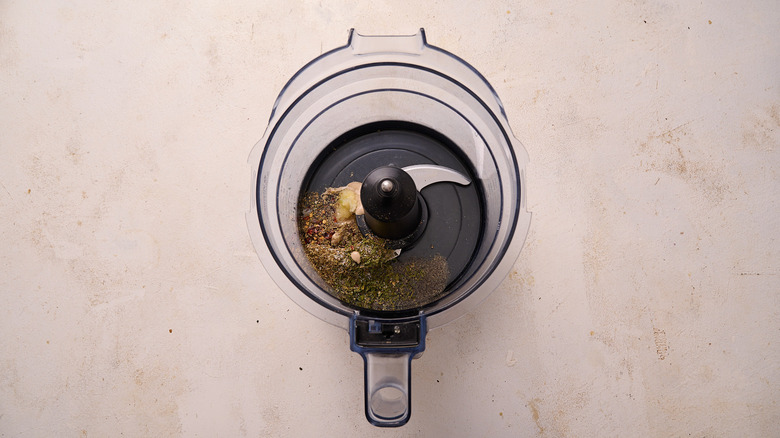 ingredients in a food processor