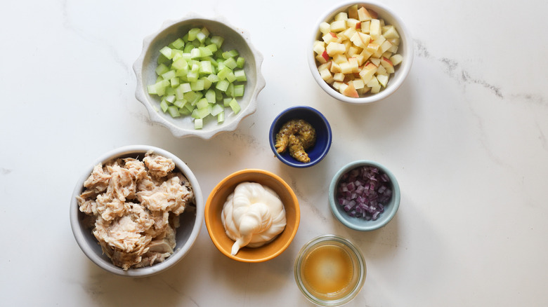 Ingredients for tuna apple salad