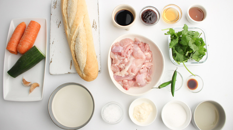 ingredients for chicken bánh mì