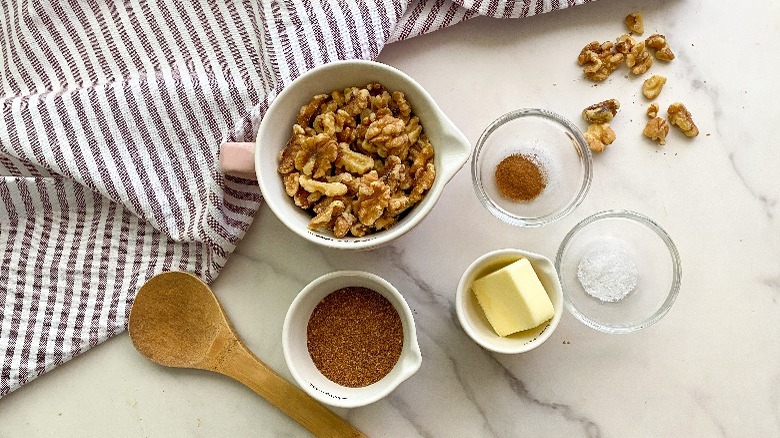 ingredients for candied walnuts