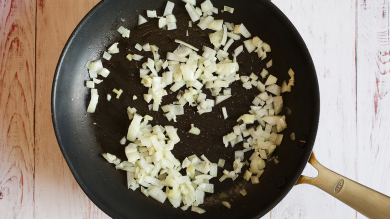 Onions in pan