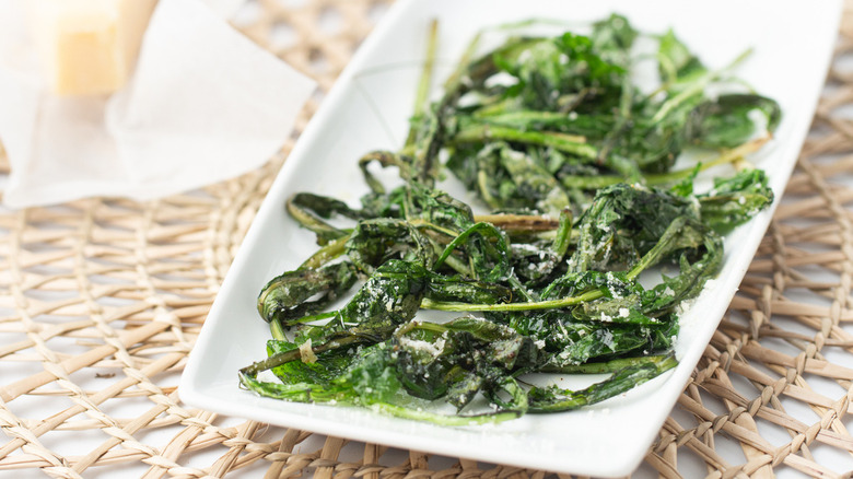 sautéed dandelion greens on dish