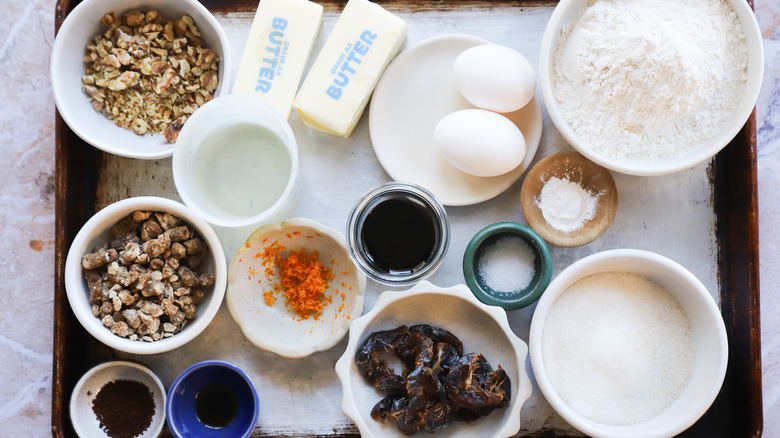 Ingredients for date malt loaf