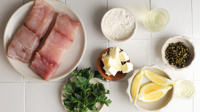 Ingredients for fish piccata