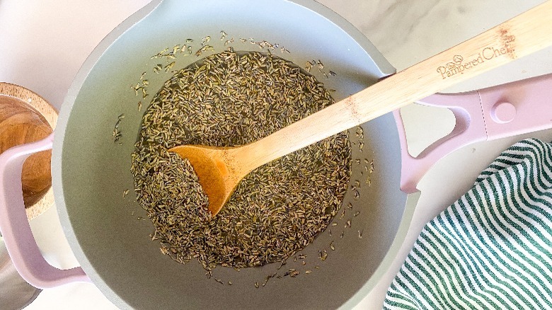 lavender mixture in pot