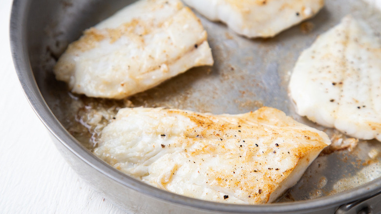 fish in skillet