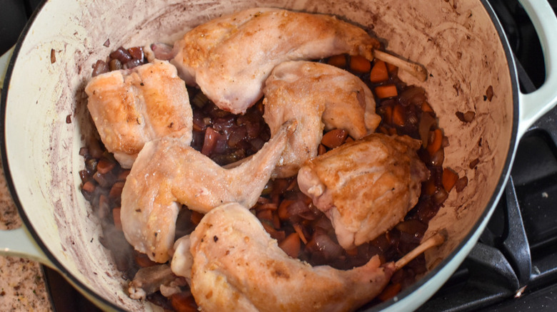 rabbit browning with vegetables