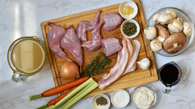 ingredients for rabbit stew