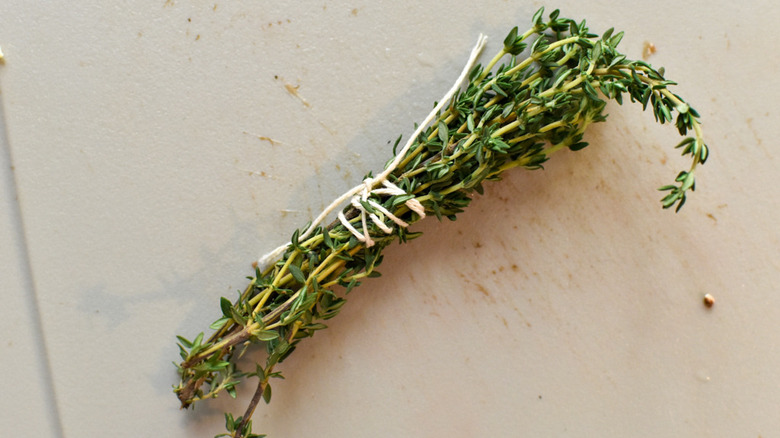 bundle of fresh thyme sprigs