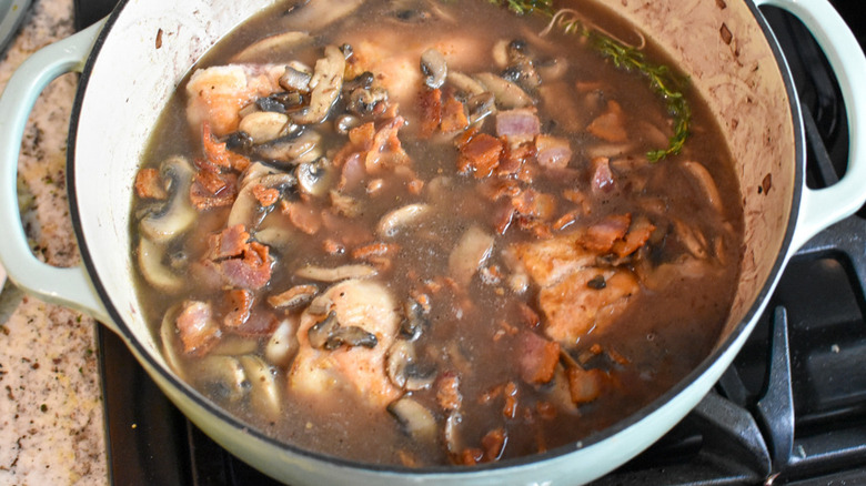 rabbit stew in pot