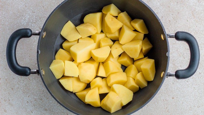 potatoes in a pot 