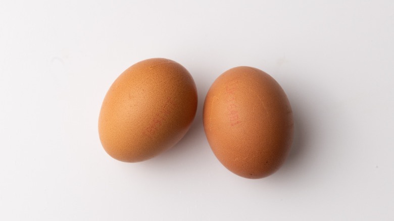 two brown eggs