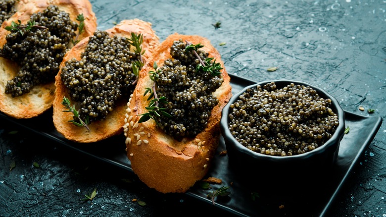 Caviar texture on bread