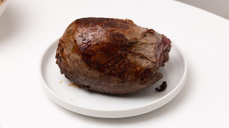 Browned venison on a plate