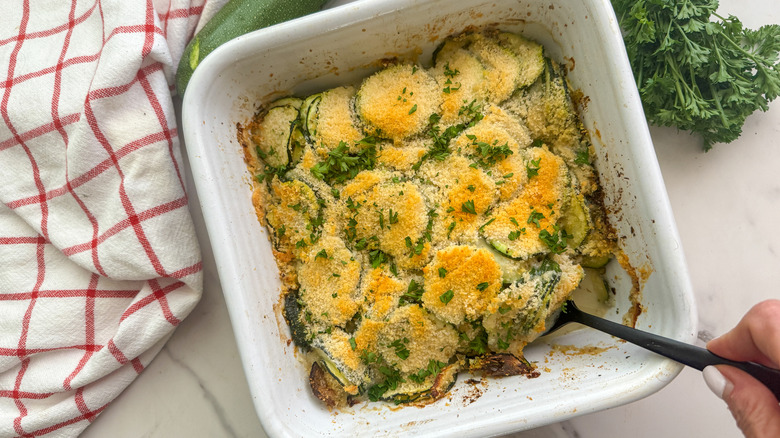 zucchini in baking dish