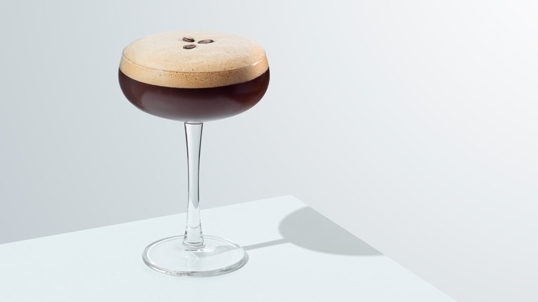 Espresso martini with white background