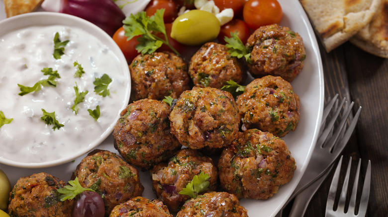 lamb meatball platter