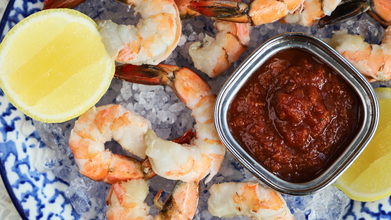 shrimp cocktail and cocktail sauce