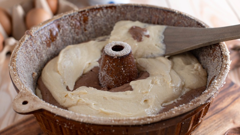 batter in bundt pan