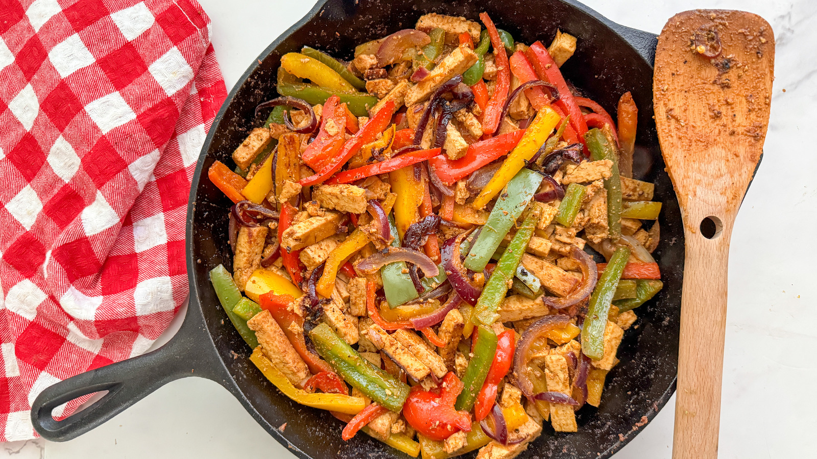 Skillet with sizzling tortillas