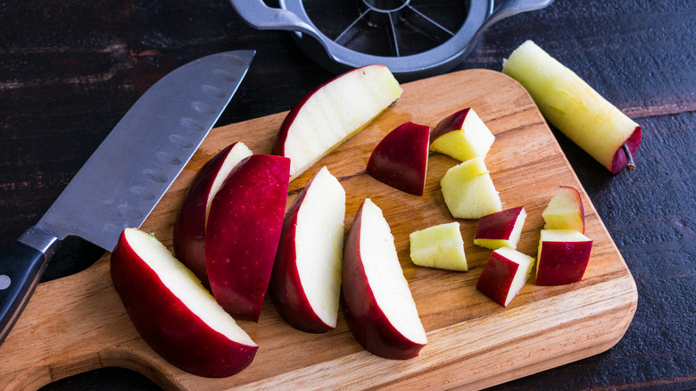 Cut up apple pieces