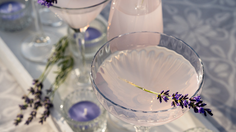 Cocktail with dried lavender