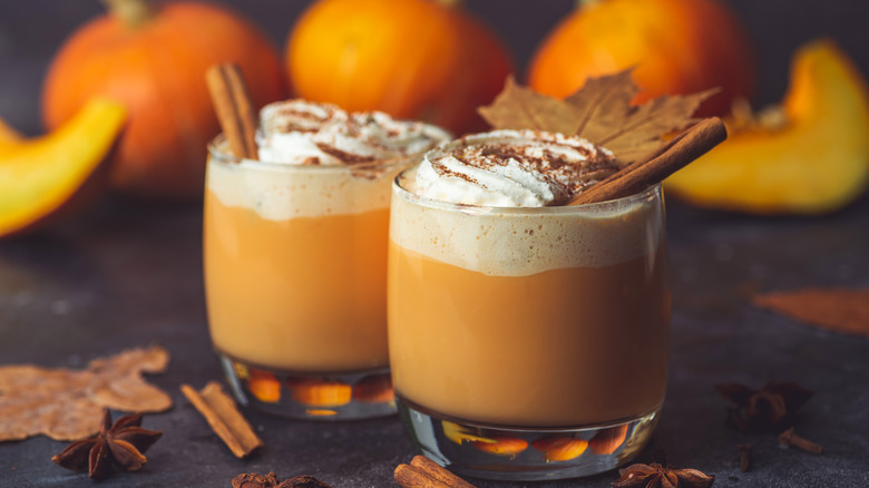 two pumpkin latte cocktails