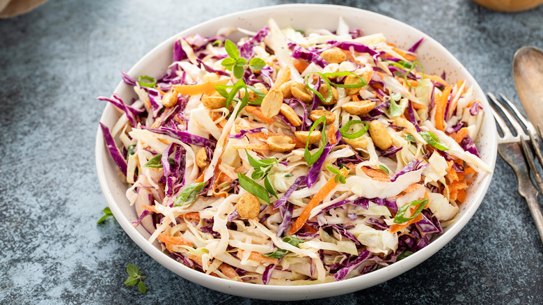 Asian cabbage slaw with peanuts