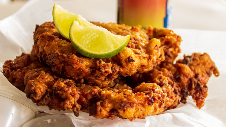 Conch fritters with lime