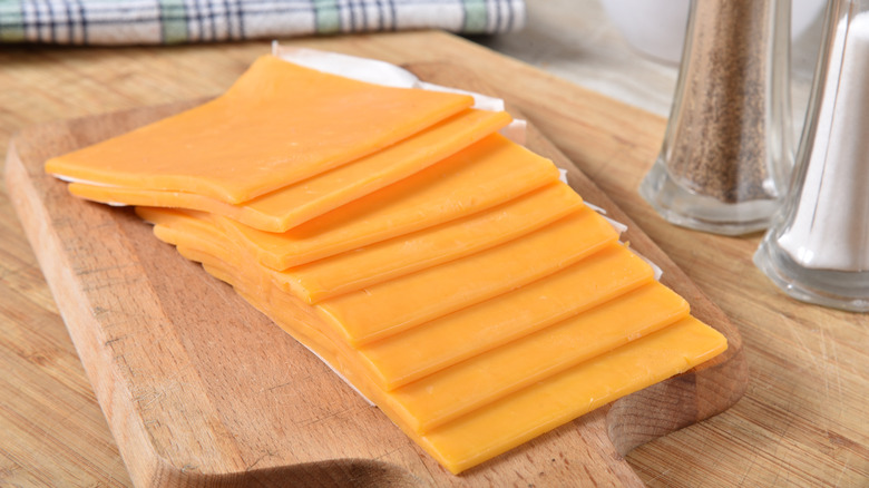 slices of cheddar cheese