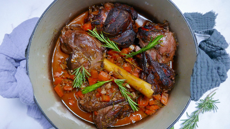 lamb shanks in pot