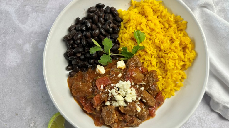 stew with rice and beans