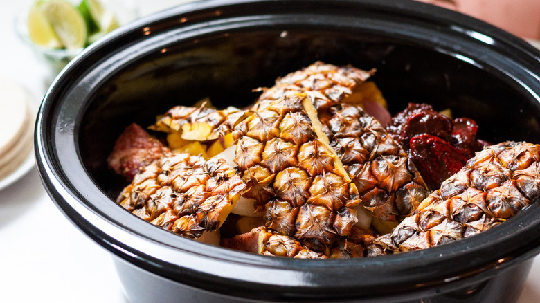 pineapple skins in crock pot