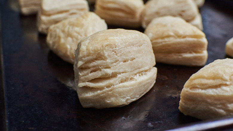 biscuit baked on sheet tray