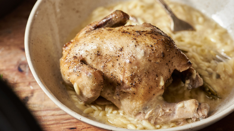 cornish hen in bowl