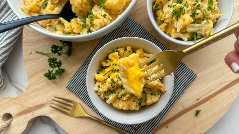 forkful of mac and cheese