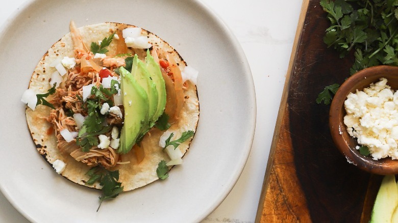 chicken taco with avocado